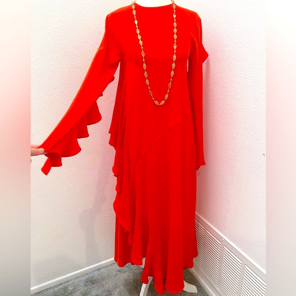 Zara Red Ruffles Long Dress